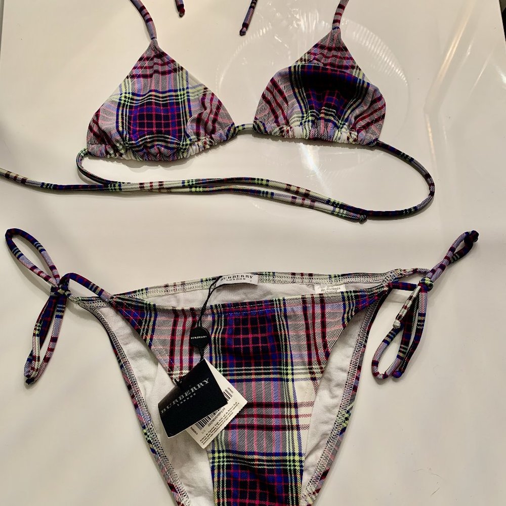 Burberry Plaid String Bikini - Small